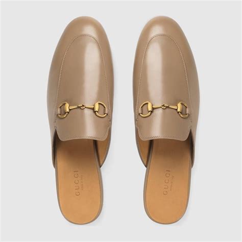 princetown leather slipper gucci beige|gucci princetown leather slipper women.